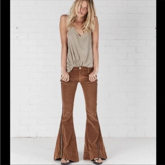 OneTeaspoon Marines Low Rise Brown Flare Corduroys - Picture 4 of 6